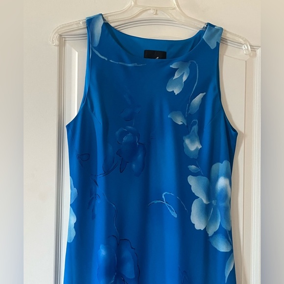 Positive Attitude Beautiful Blue Floral Sleeveless Maxi Dress Women’s size 16 - Picture 16 of 16